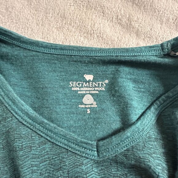Segments Womens Merino Wool Long Sleeve Base Layer T-Shirt Small Green Outdoor - Picture 3 of 8